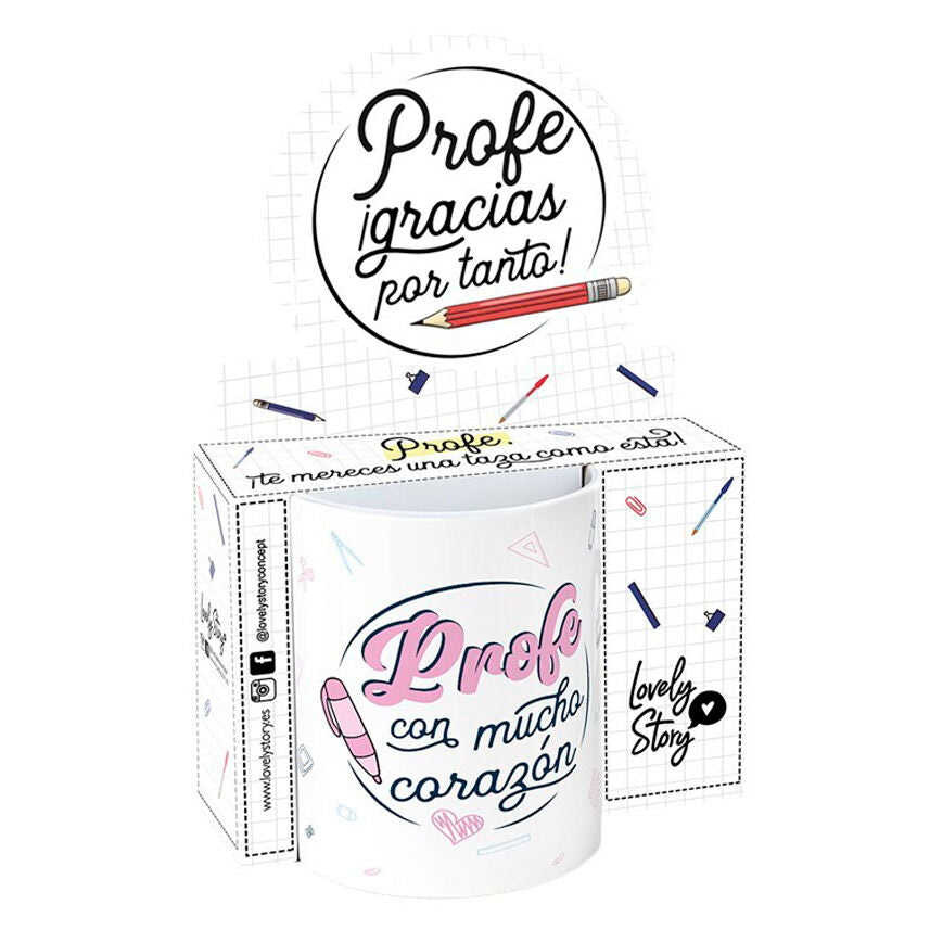 Taza - Profe con Mucho Corazon 330ml