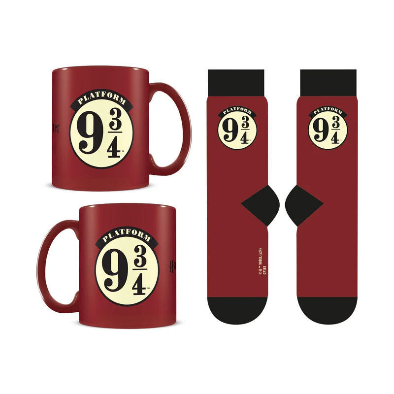 Set Taza y Calcetines Plataforma 9 3/4 Harry Potter Frikytopia