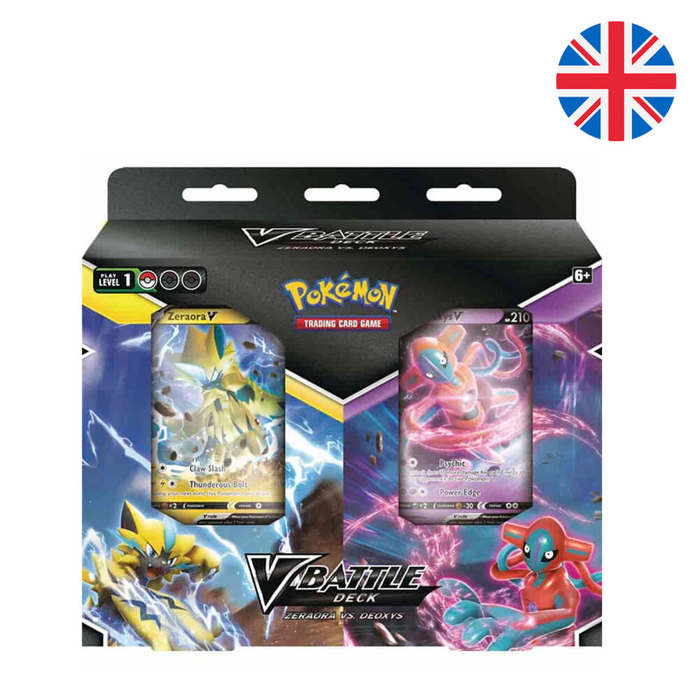 V Battle Deck juego cartas coleccionables Deoxys vs Zeraora Pokemon ingles Frikytopia