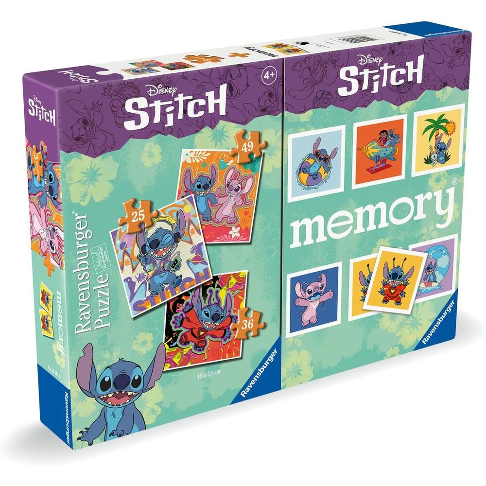 Multipack Memory + 3 Puzzles Stitch Disney