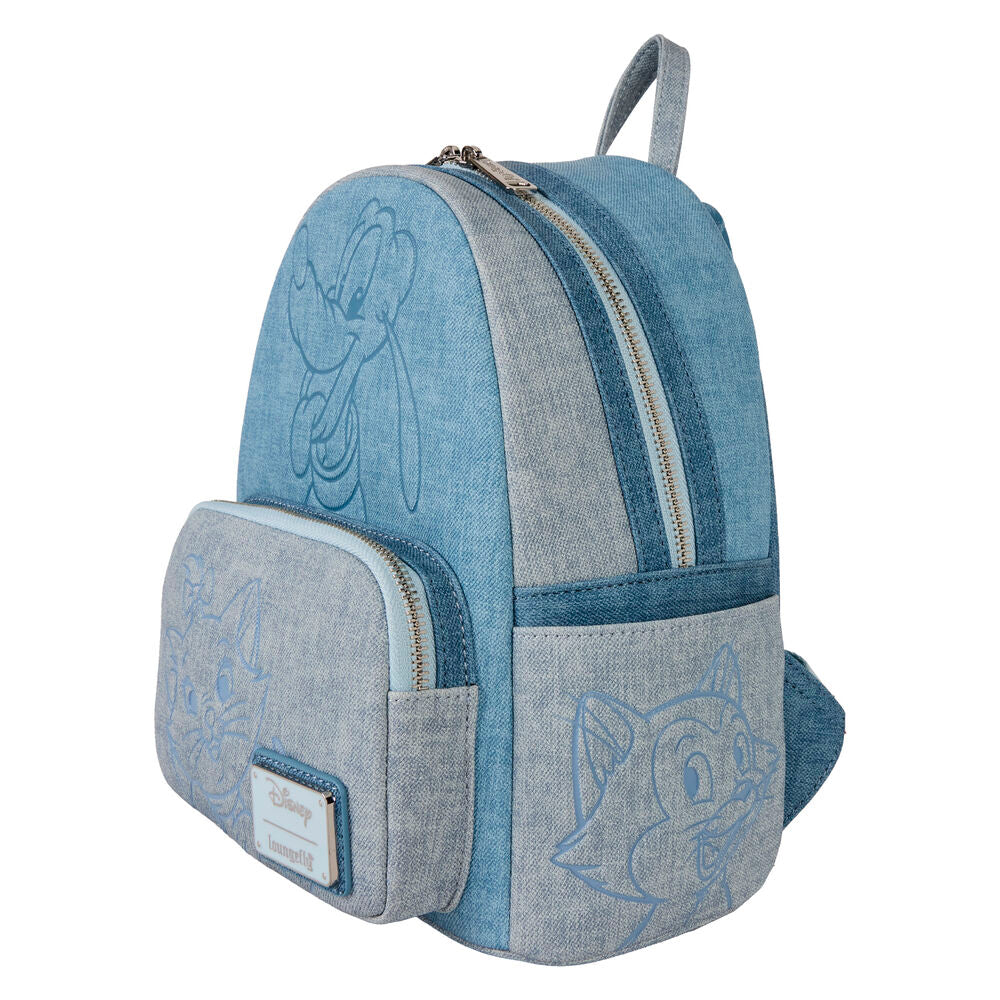 Disney By Loungefly Mochila Mini Faux Denim Dogs & Cats