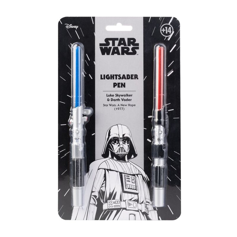 Set 2 boligrafos Sable Laser Star Wars luz Frikytopia