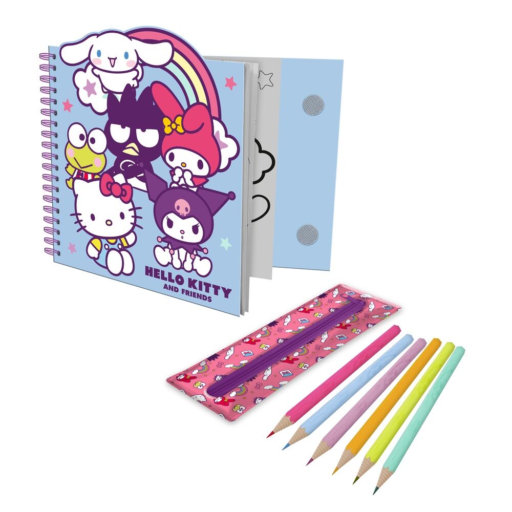 Cuaderno actividades + estuche removible Hello Kitty and Friends Frikytopia