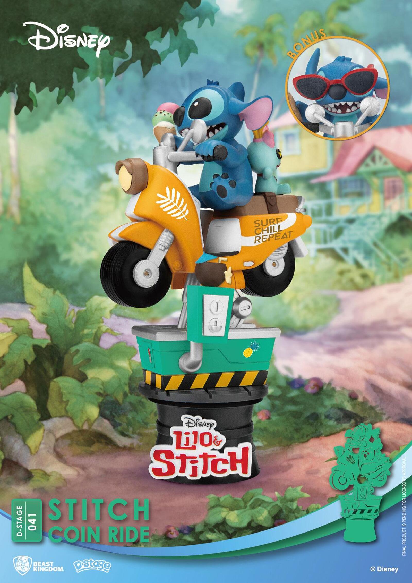 Disney Diorama PVC D-Stage Stitch Coin Ride 16 cm