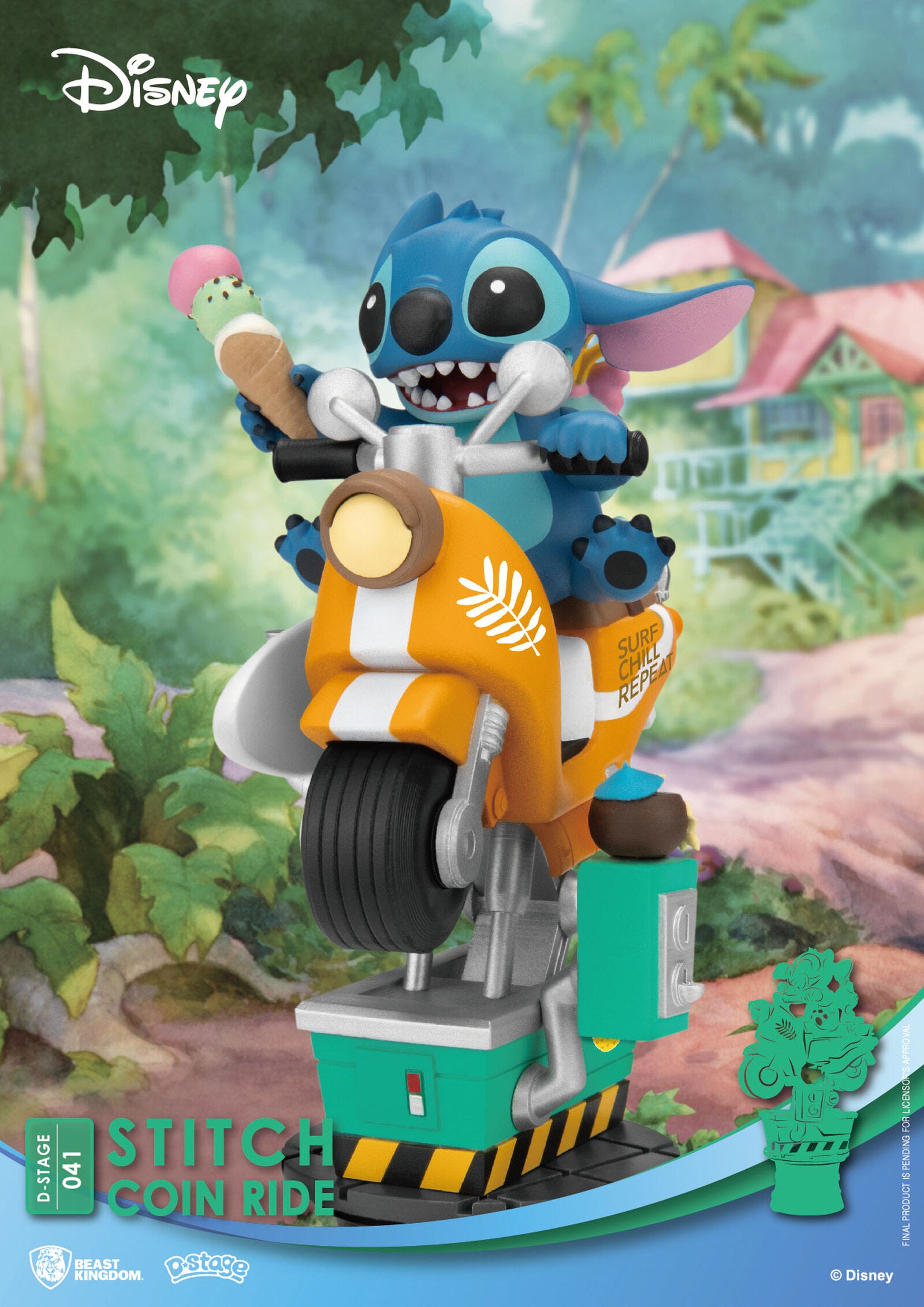 Disney Diorama PVC D-Stage Stitch Coin Ride 16 cm