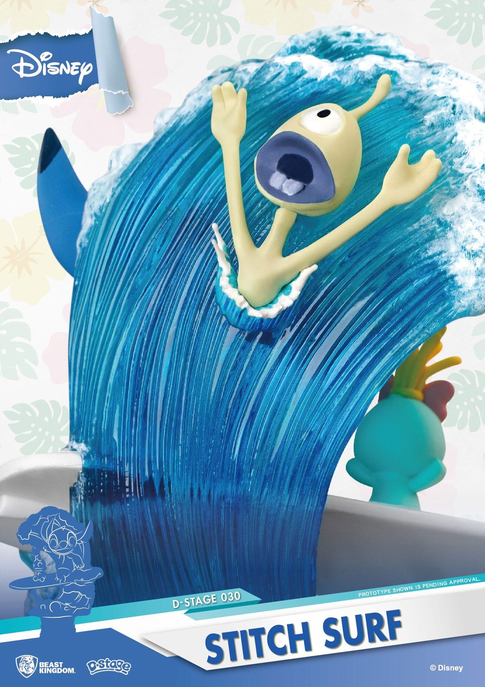 Disney Summer Series Diorama PVC D-Stage Stitch Surf 15 cm
