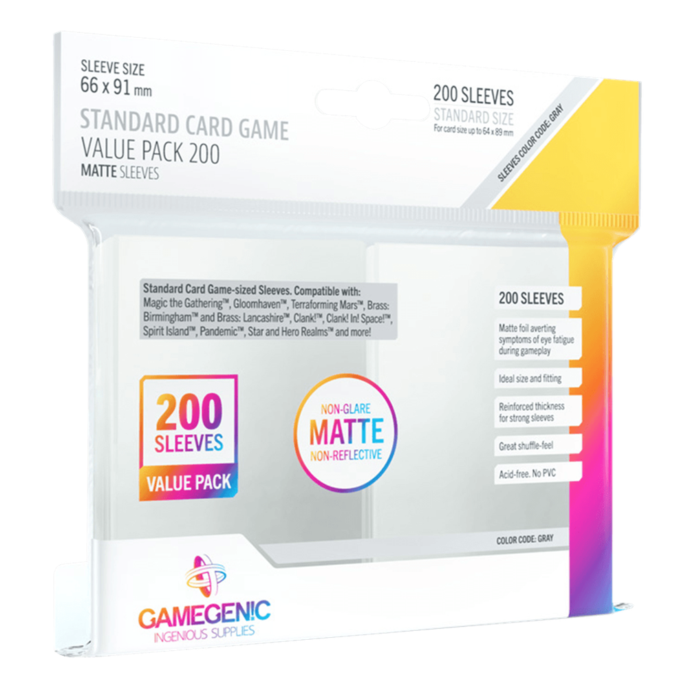 Fundas de cartas gamegenic matte standard card game value pack 200 unidades Frikytopia