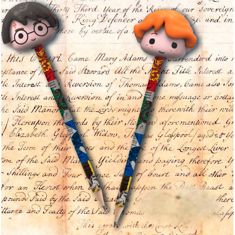 Blister 2 Lapices con Goma 3D Harry Potter Frikytopia