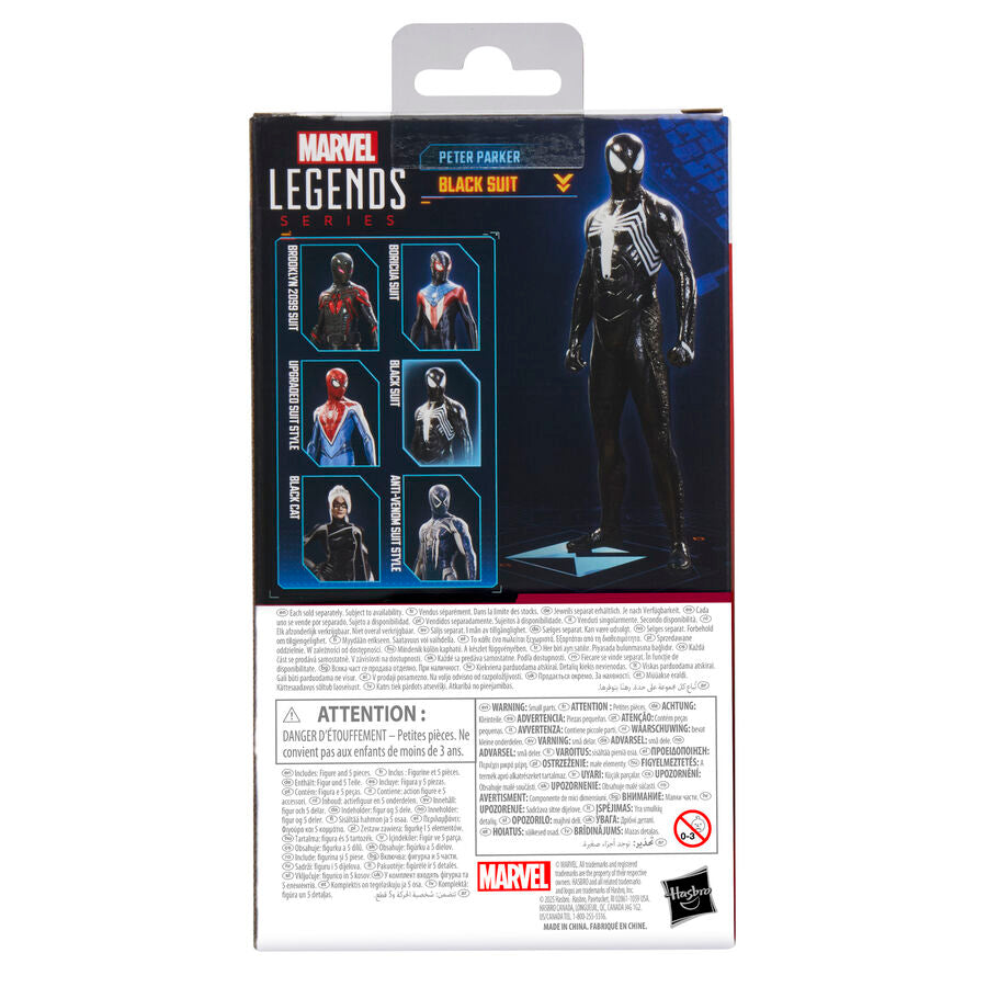 Figura Peter Parker Black Suit Spider-Man 2 Marvel Legends 15 cm