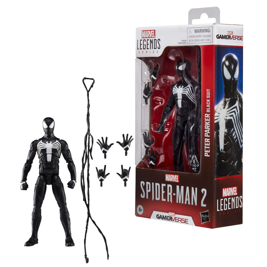Figura Peter Parker Black Suit Spider-Man 2 Marvel Legends 15 cm