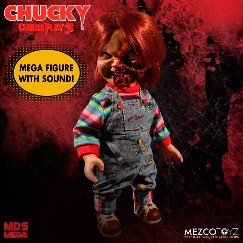Figura Chucky el Muñeco Diabolico 3 Cara Pizza Parlante 38 cm Ingles