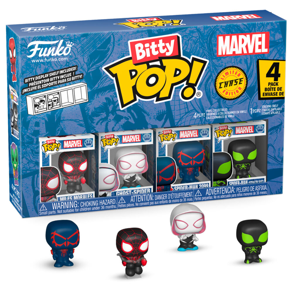 Funko Pop! Spider-Man Pack de 4 Figuras Bitty Vinyl Series 2 — MARVEL
