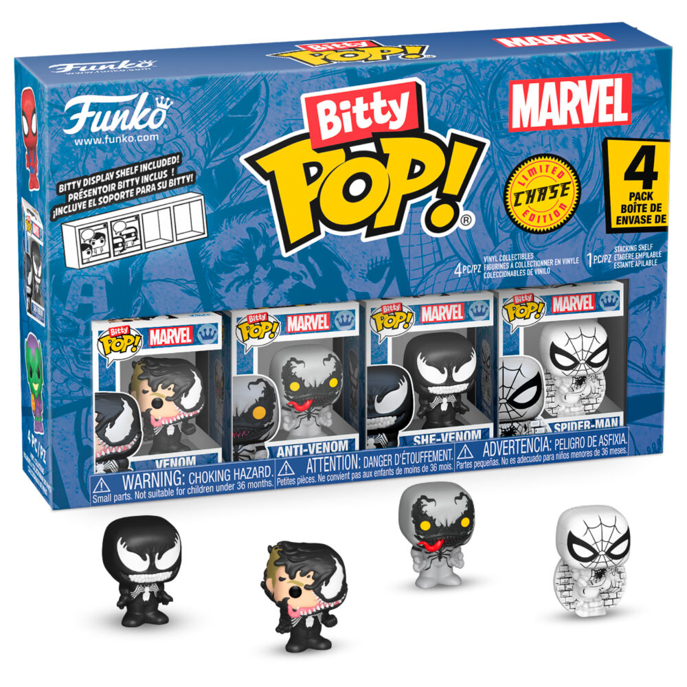 Funko Pop! Blister 4 figuras Bitty Spider-Man Venom — MARVEL