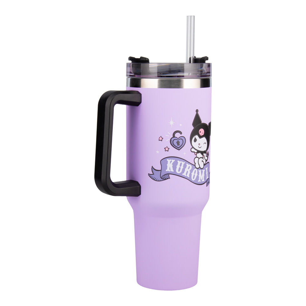 Vaso Aislante Paladone Sanrio Kuromi y Pajita Hello Kitty 900ml