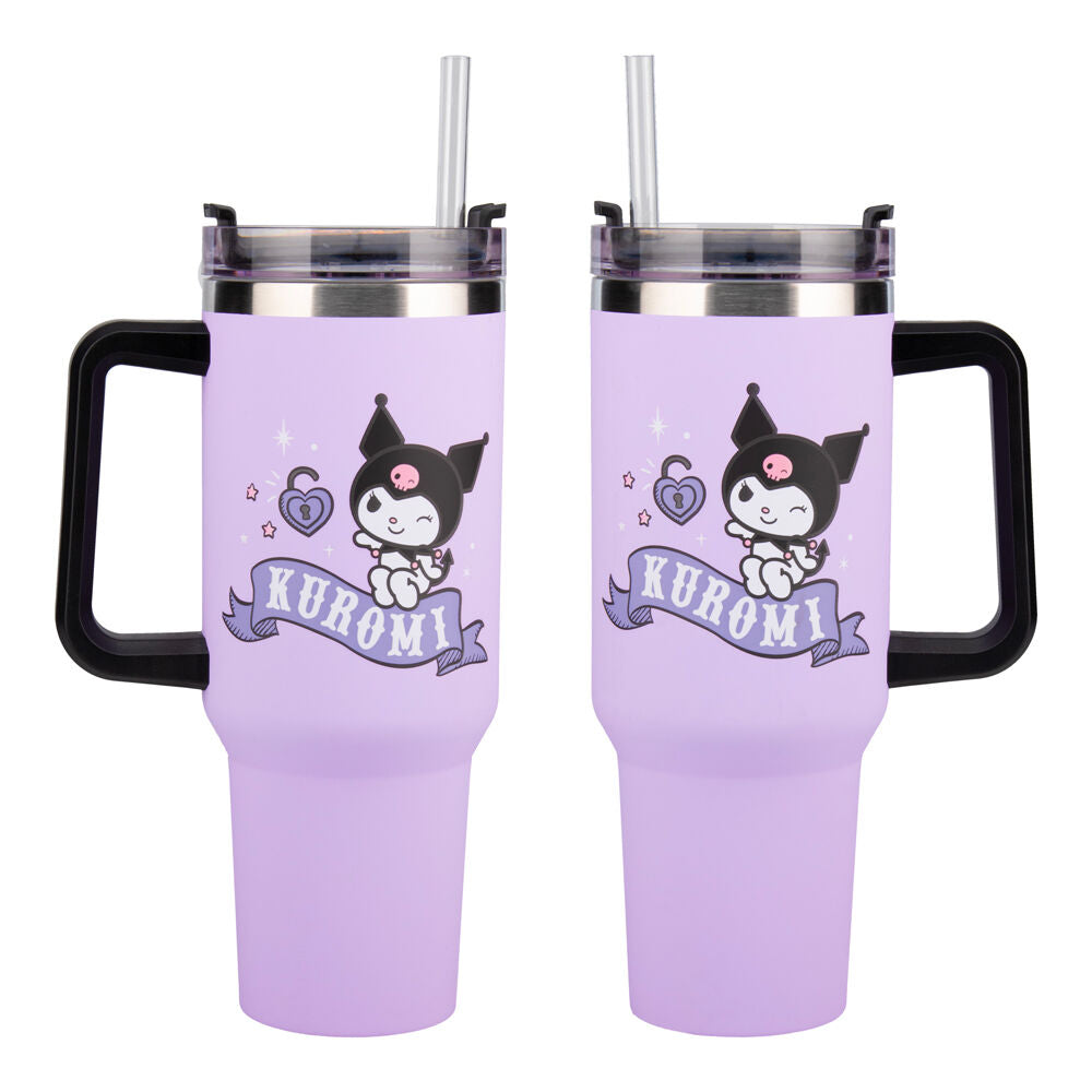 Vaso Aislante Paladone Sanrio Kuromi y Pajita Hello Kitty 900ml