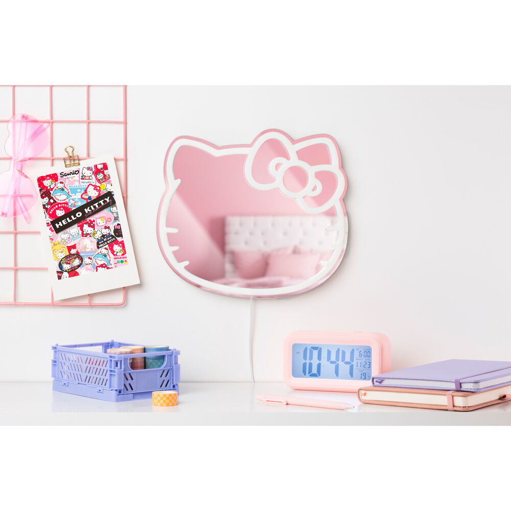Espejo de neón led montable en la pared hello kitty