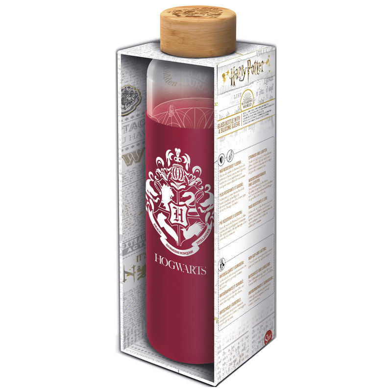 Botella Cristal Harry Potter Funda Silicona 585ml Frikytopia