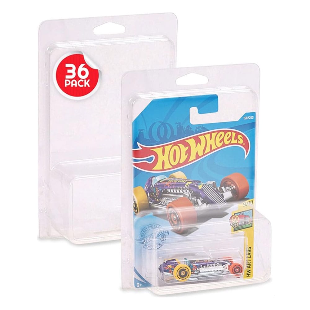 Hot Wheels Pack de 36 Protectores Blisters para Long Card Mainline