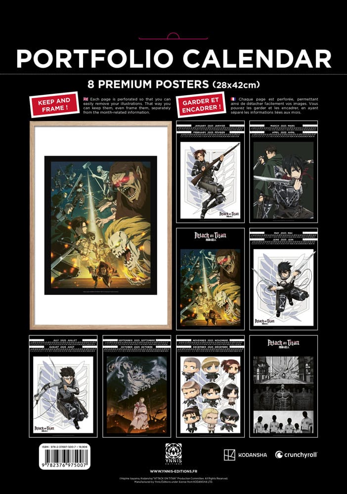 Attack On Titan Portfolio Calendario 2025 *Edición Inglés*