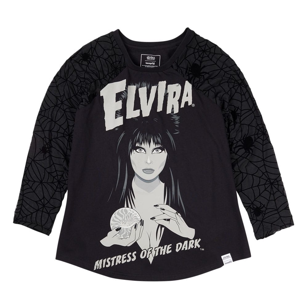 Elivira By Loungefly Tee Camiseta Unisex Shirred Raglan Talla S