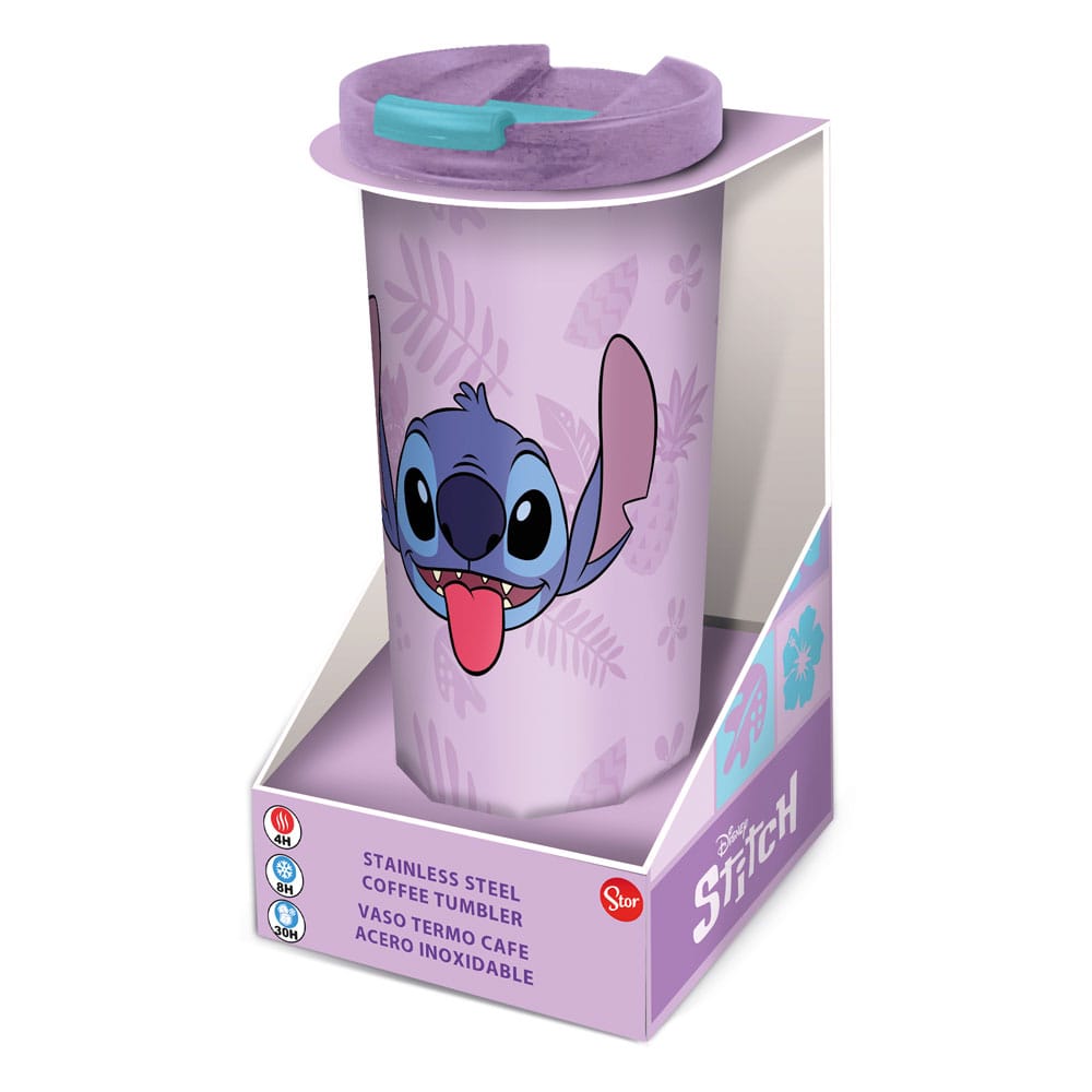 Lilo & Stitch Termo de Viaje Acero Inoxidable Stitch Palms Frikytopia