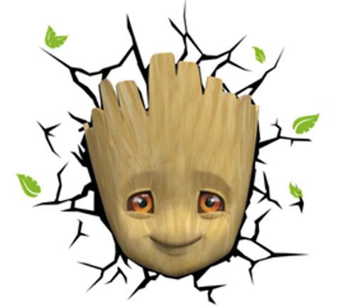 Marvel Comics Lámpara 3D LED Baby Groot Face 3D