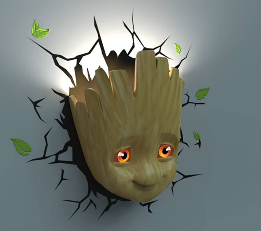 Marvel Comics Lámpara 3D LED Baby Groot Face 3D