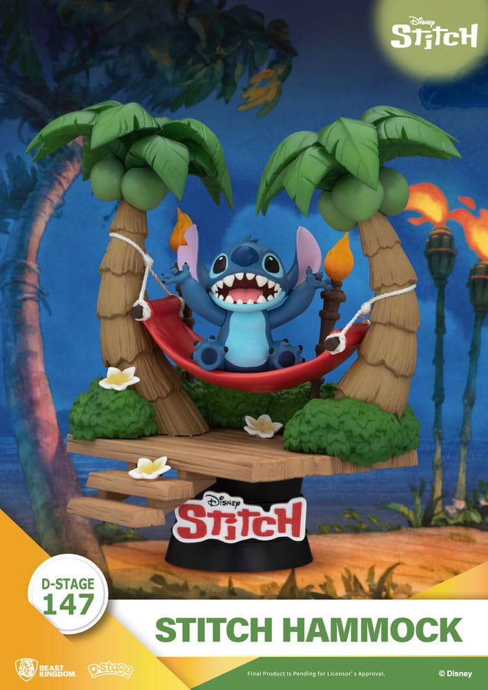 Lilo & Stitch Diorama PVC D-Stage Stitch Hammock 13 cm Frikytopia