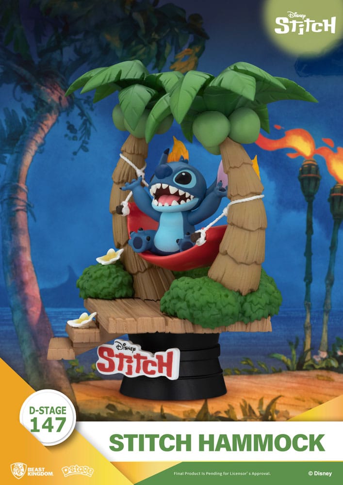 Lilo & Stitch Diorama PVC D-Stage Stitch Hammock 13 cm