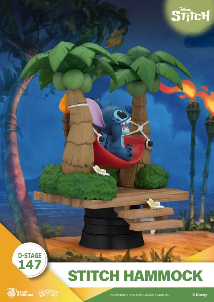 Lilo & Stitch Diorama PVC D-Stage Stitch Hammock 13 cm
