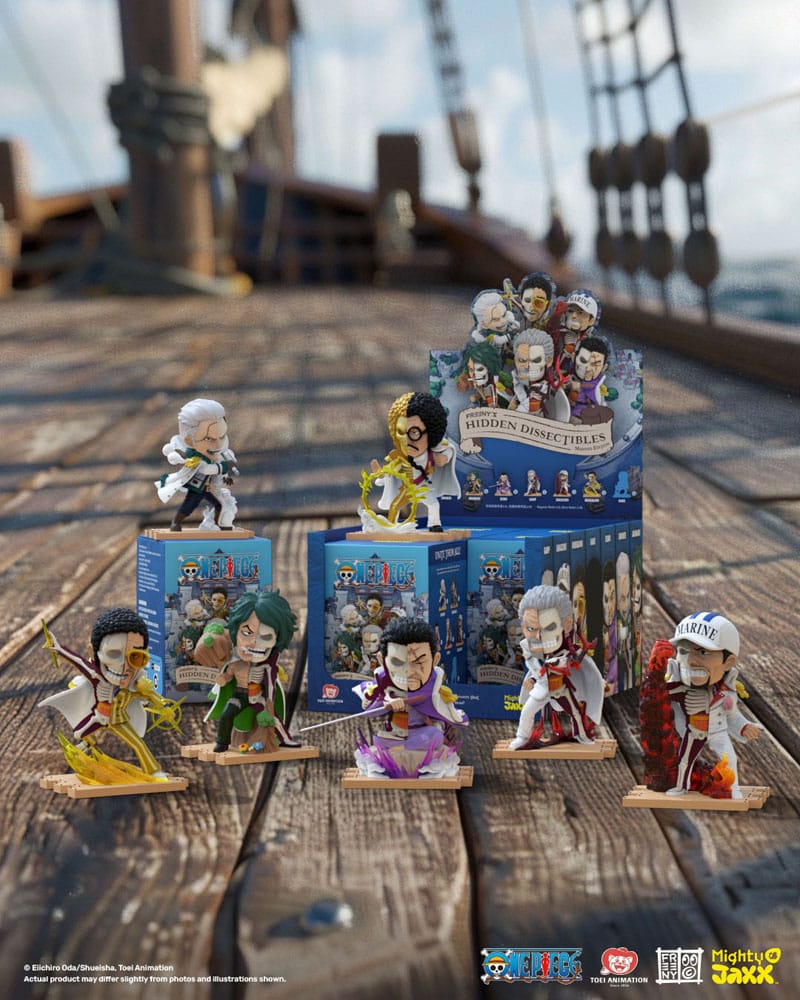 One Piece Freeny's Hidden Dissectables Marines Edition 4 Inch Vinyl Figure Blind Box Display (6)