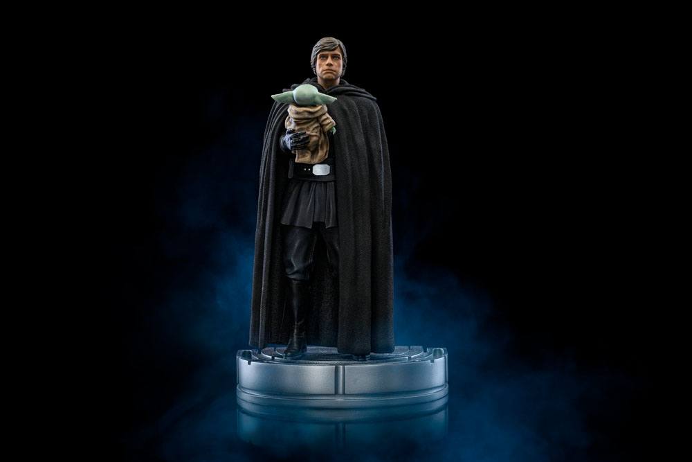 Star Wars The Mandalorian Estatua 1/10 Art Scale Luke Skywalker y Grogu 21 cm