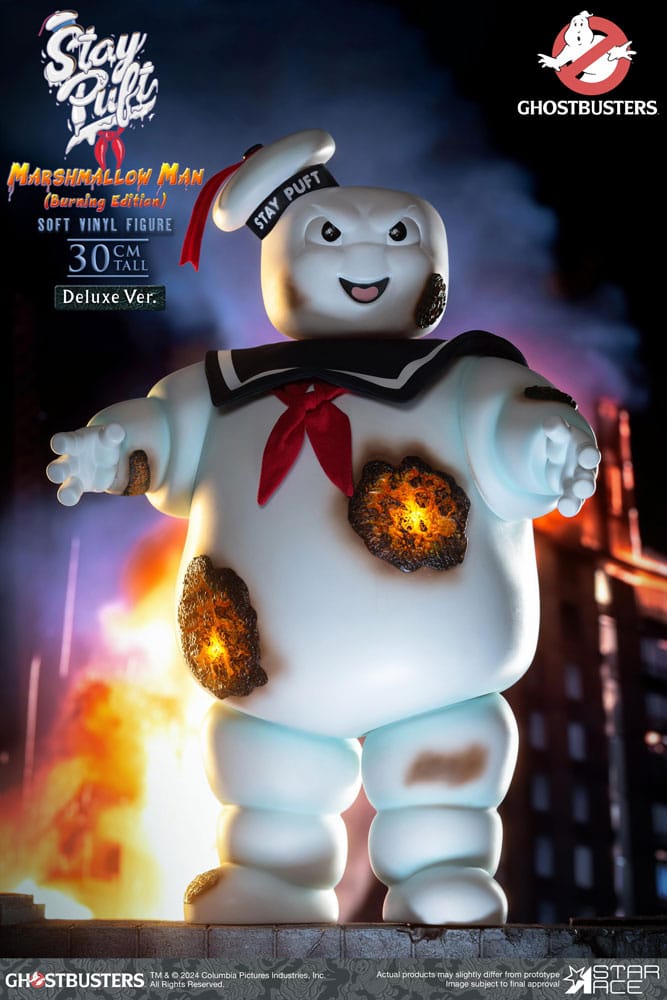 Ghostbusters Estatua Soft Vinyl Stay Puft Marshmallow Man Burnign Edition Deluxe Version 30 cm Frikytopia