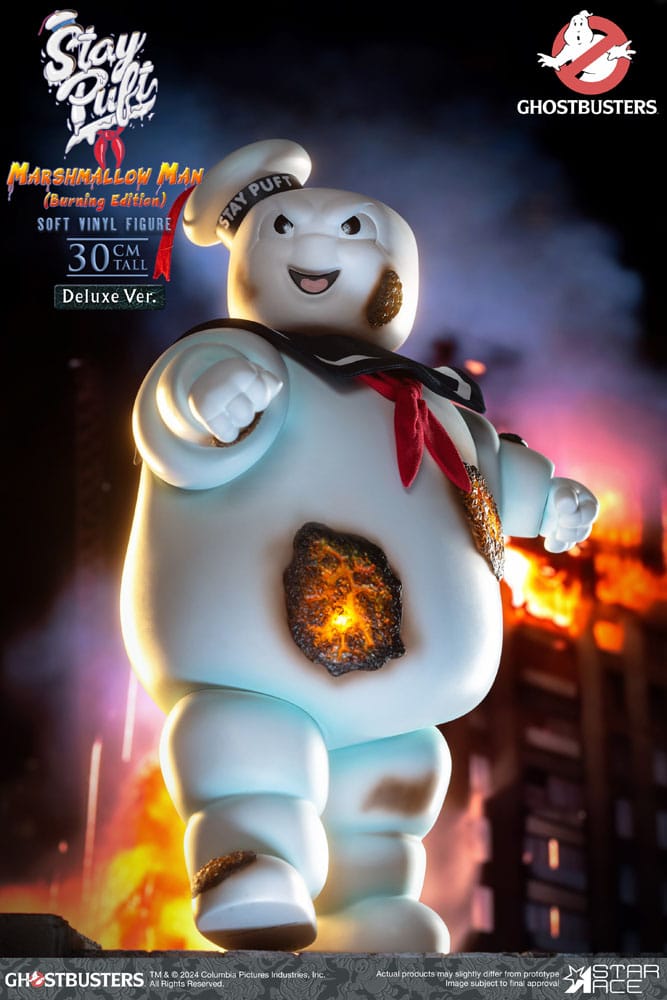 Ghostbusters Estatua Soft Vinyl Stay Puft Marshmallow Man Burnign Edition Deluxe Version 30 cm