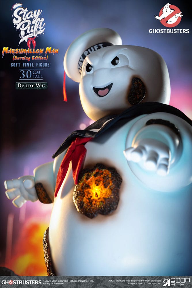 Ghostbusters Estatua Soft Vinyl Stay Puft Marshmallow Man Burnign Edition Deluxe Version 30 cm