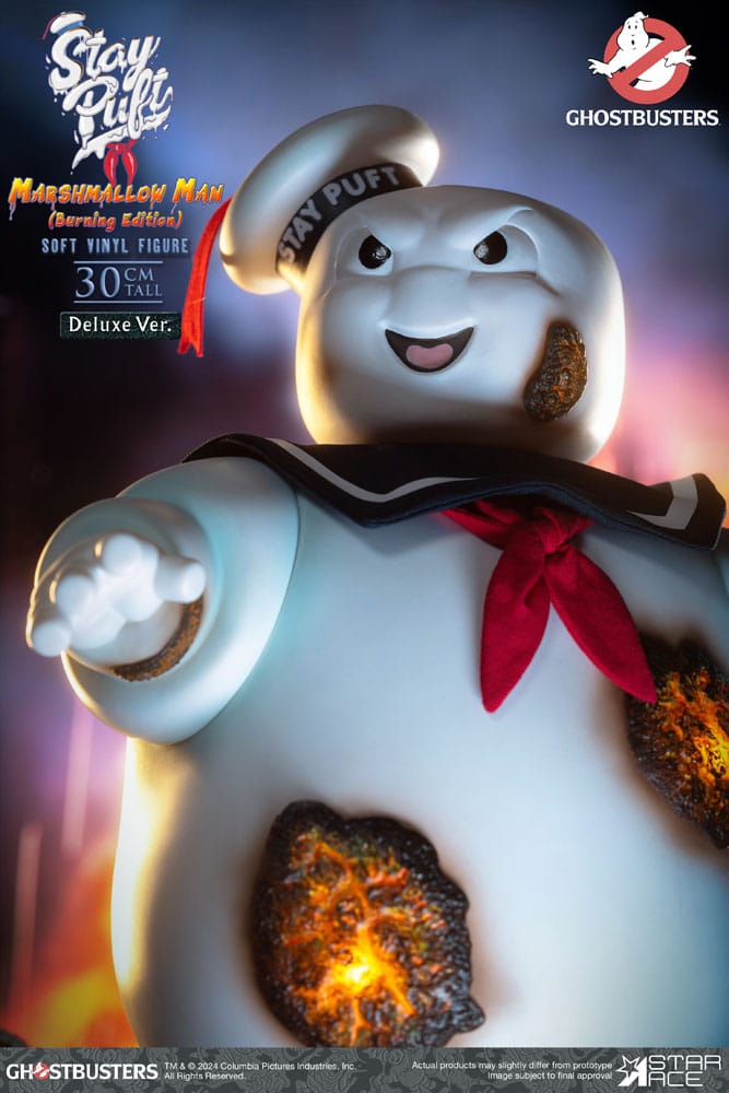 Ghostbusters Estatua Soft Vinyl Stay Puft Marshmallow Man Burnign Edition Deluxe Version 30 cm