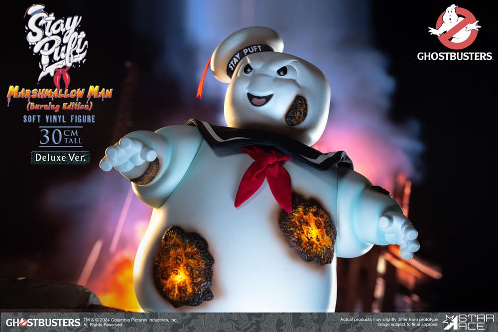 Ghostbusters Estatua Soft Vinyl Stay Puft Marshmallow Man Burnign Edition Deluxe Version 30 cm