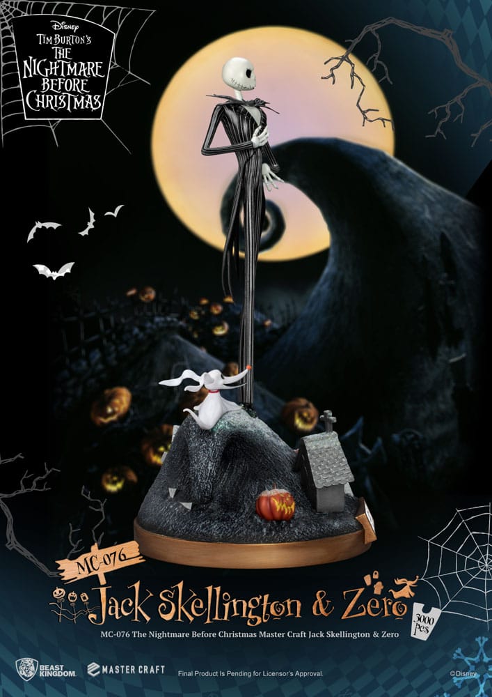 Pesadilla antes de Navidad Estatua Master Craft Jack Skellington & Zero 39 cm