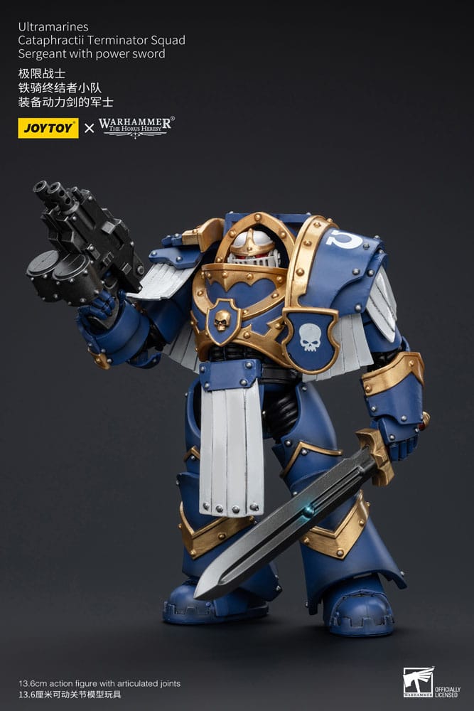 Warhammer The Horus Heresy Figura 1/18 Ultramarines Cataphractii Terminator Squad Sergeant With Power Sword 14 cm