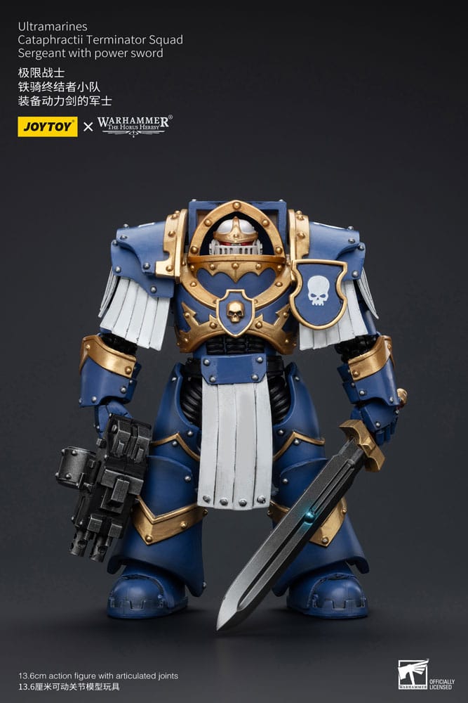 Warhammer The Horus Heresy Figura 1/18 Ultramarines Cataphractii Terminator Squad Sergeant With Power Sword 14 cm