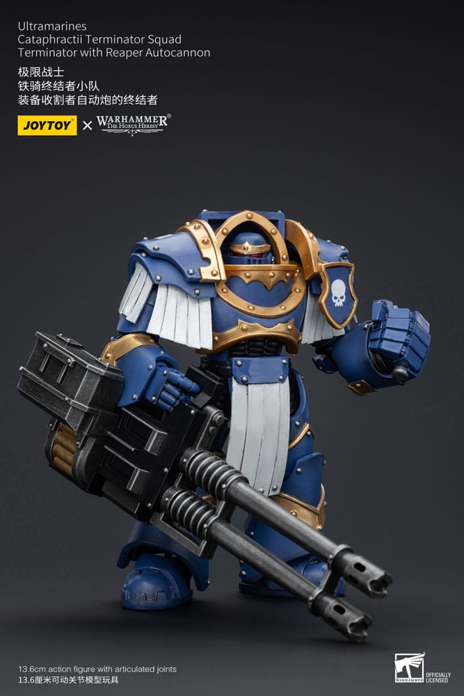 Warhammer The Horus Heresy Figura 1/18 Uitramarines Cataphractii Terminator Squad Terminator With Reaper Autocannon 14 cm