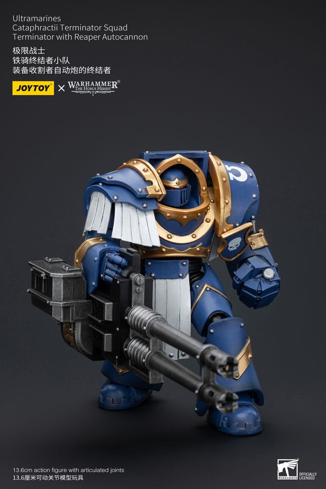 Warhammer The Horus Heresy Figura 1/18 Uitramarines Cataphractii Terminator Squad Terminator With Reaper Autocannon 14 cm