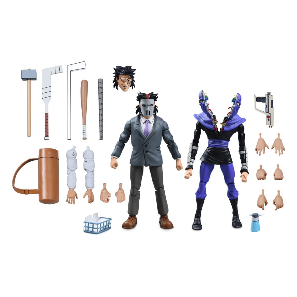 Tortugas Ninja (Cartoon) Pack de 2 Figuras Business Suit Casey Jones & Split Foot Soldier 18 cm Frikytopia
