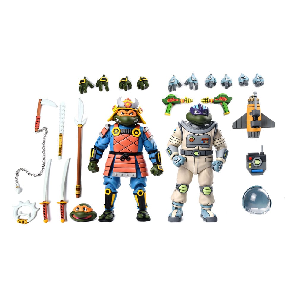 Tortugas Ninja (Cartoon) Pack de 2 Figuras Space Adventure & Samurai Turtles 18 cm Frikytopia