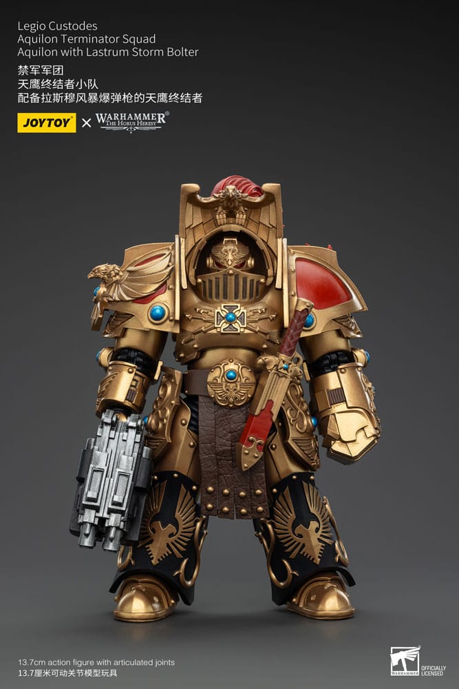 Warhammer The Horus Heresy Figura 1/18 Legio Custodes Aquilon Terminator Squad Aquilon With Lastrum Storm Bolter 14 cm