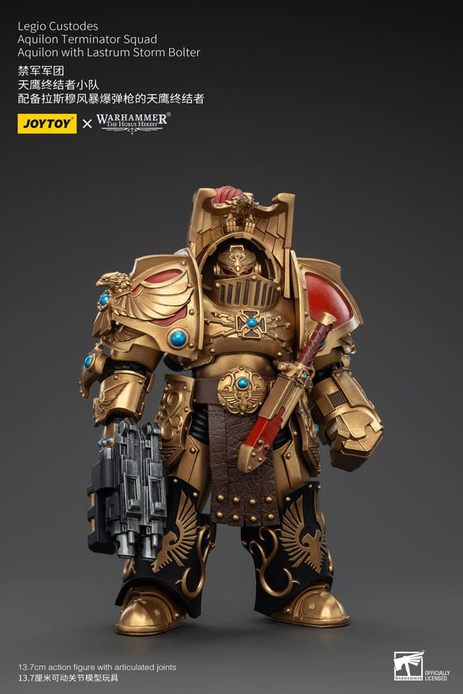 Warhammer The Horus Heresy Figura 1/18 Legio Custodes Aquilon Terminator Squad Aquilon With Lastrum Storm Bolter 14 cm