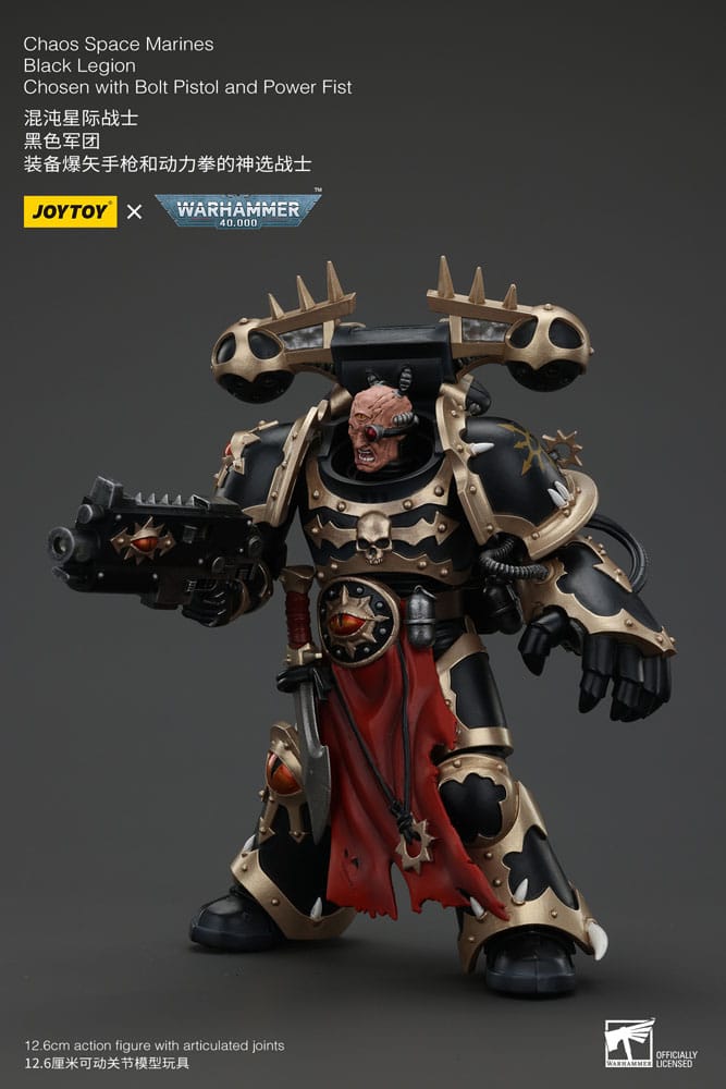 Warhammer 40k Actionfigur Chaos Space Marines Black Legion Chosen With Bolt Pistol And Power Fist 20 cm