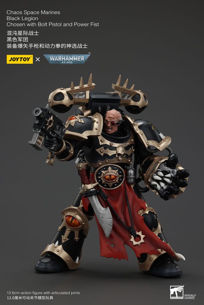 Warhammer 40k Actionfigur Chaos Space Marines Black Legion Chosen With Bolt Pistol And Power Fist 20 cm
