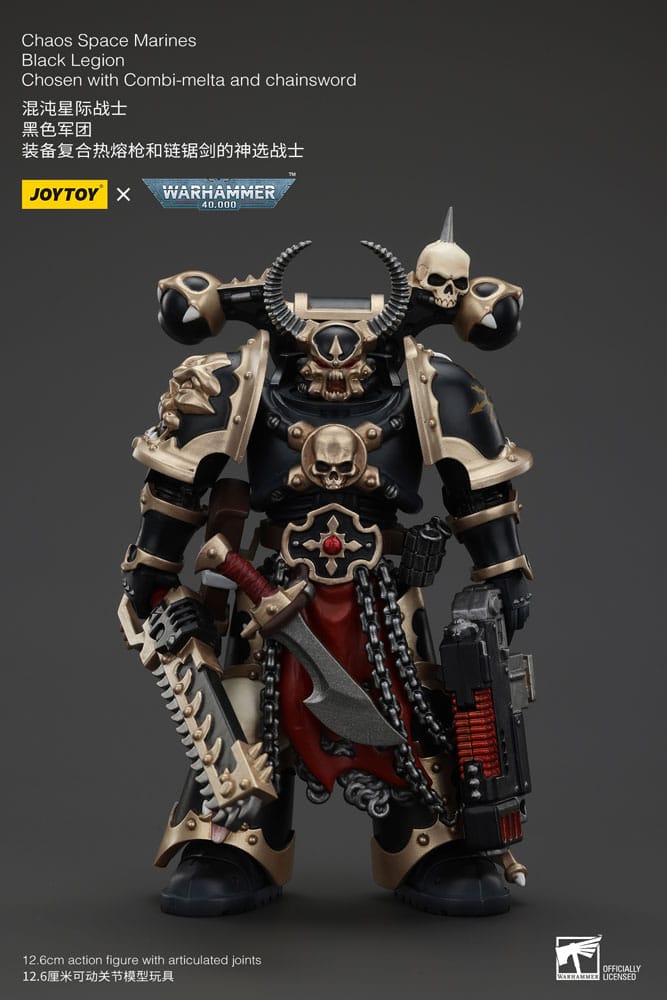 Warhammer 40k Actionfigur Chaos Space Marines Black Legion Chosen With Combi-melta And Chainsword 20 cm
