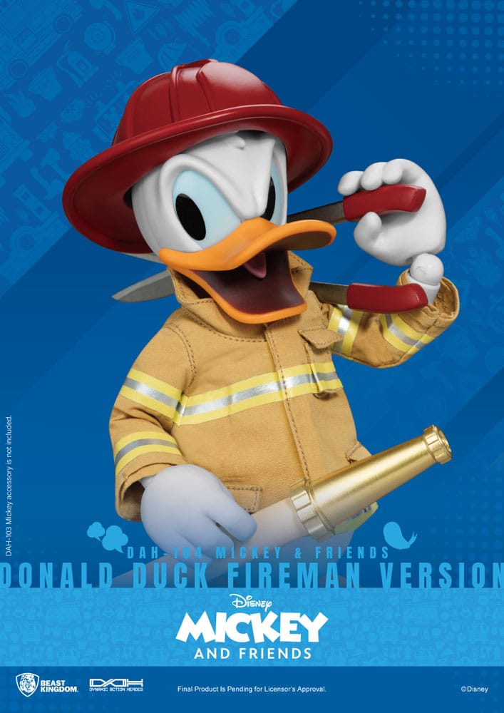 Mickey & Friends Figura Dynamic 8ction Heroes 1/9 Donald Duck Fireman Ver. 24 cm